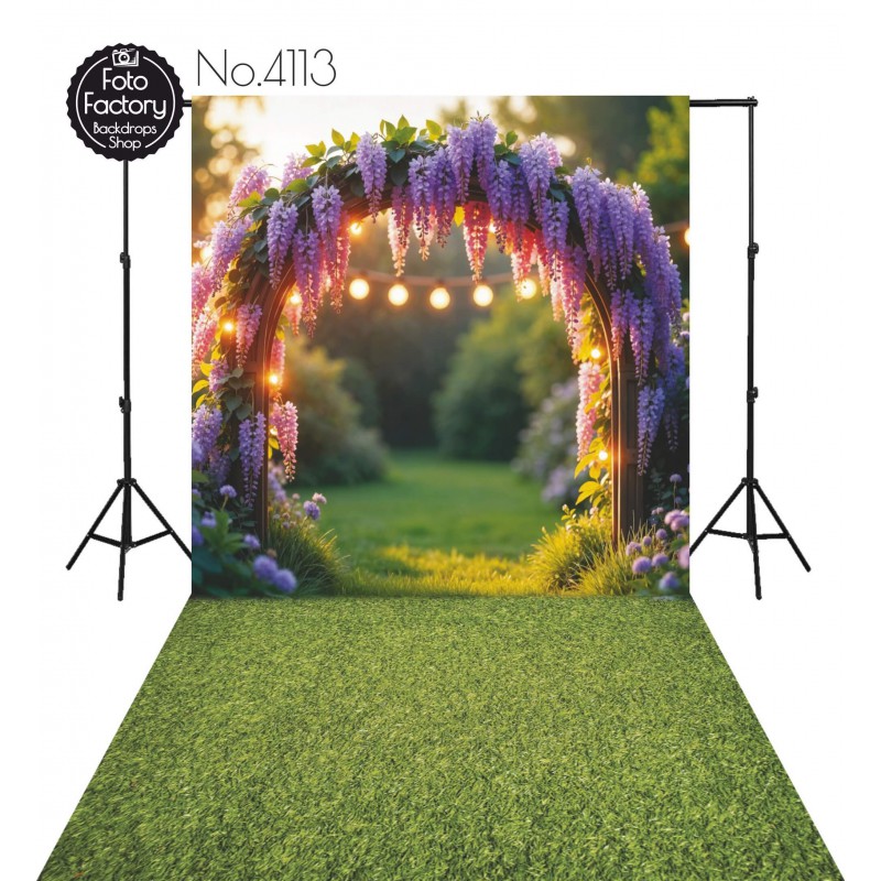 Tło Fotograficzne fioletowe rośliny łuk dekoracyjny 4113