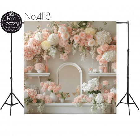 Tło Fotograficzne jasne kwiaty dekoracja 4118