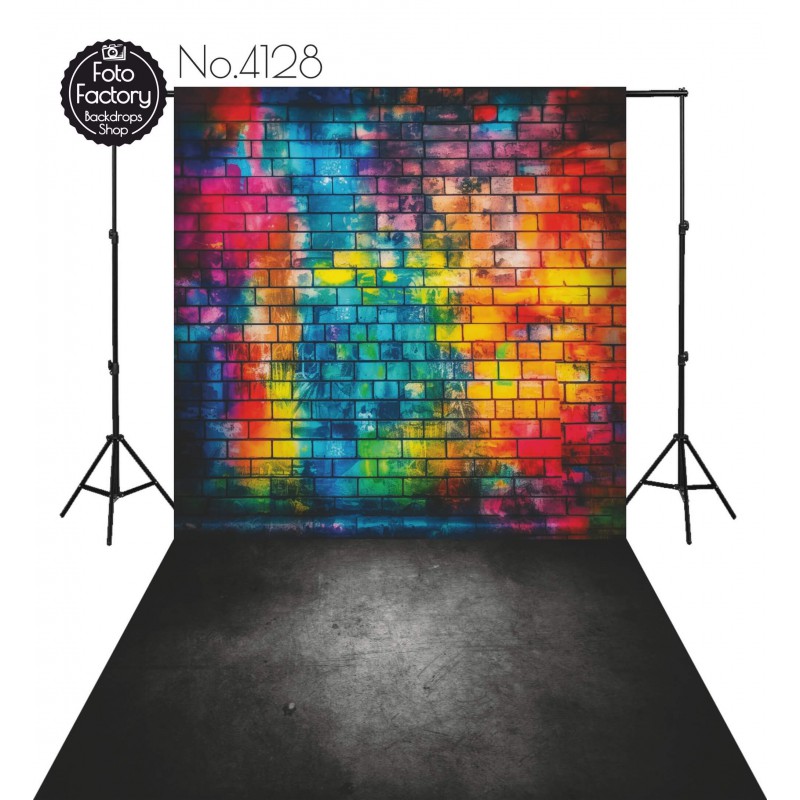 Backdrop colorful brick wall 4128
