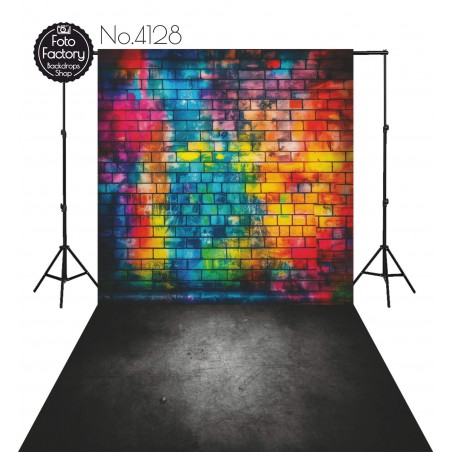 Backdrop colorful brick wall 4128